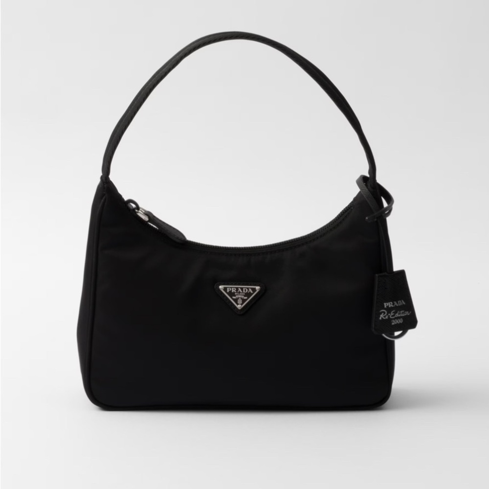 Prada Black Shoulder Bag with Sleek Nylon Design